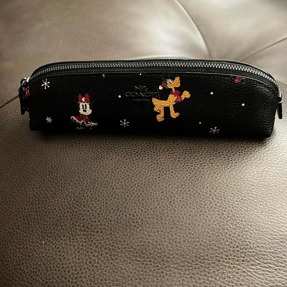 Disney X Coach Pencil Case With Holiday Print